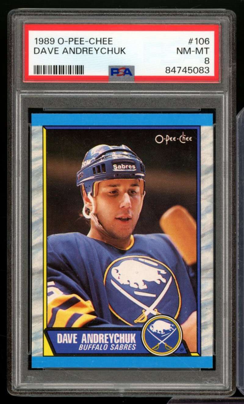 Dave Andreychuk Card 1989-90 O-Pee-Chee #106 PSA 8 Image 1