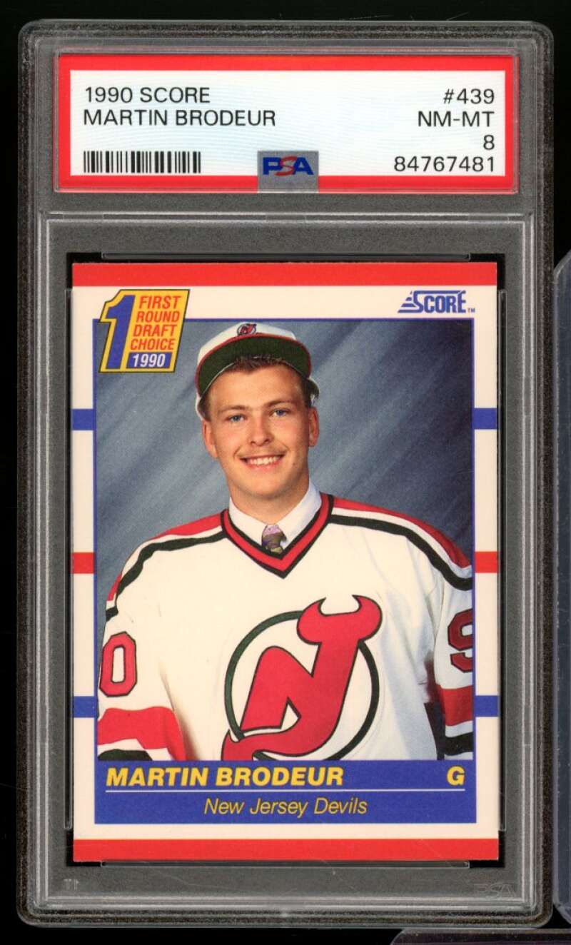 Martin Brodeur Rookie Card 1990-91 Score #439 PSA 8 Image 1