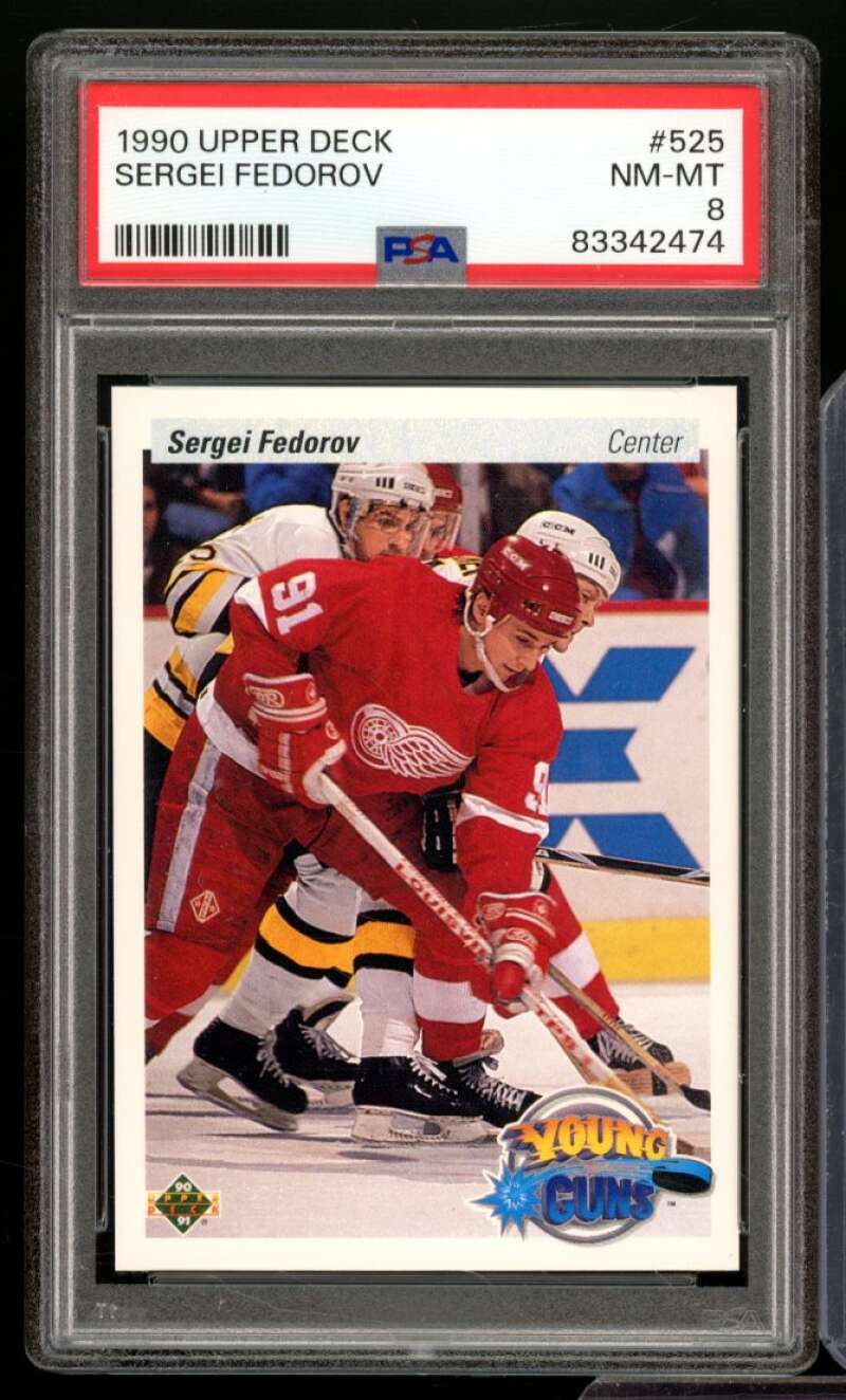 Sergei Fedorov Rookie Card 1990-91 Upper Deck #525 PSA 8 Image 1