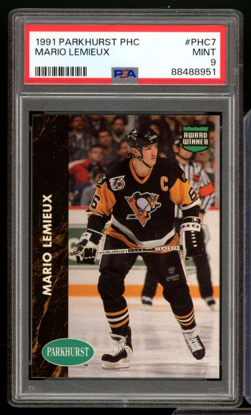 Mario Lemieux Card 1991-92 Parkhurst #PHC7 PSA 9 Image 1