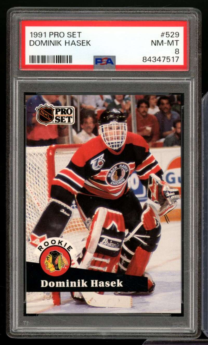 Dominik Hasek Rookie Card 1991-92 Pro Set #529 PSA 8 Image 1