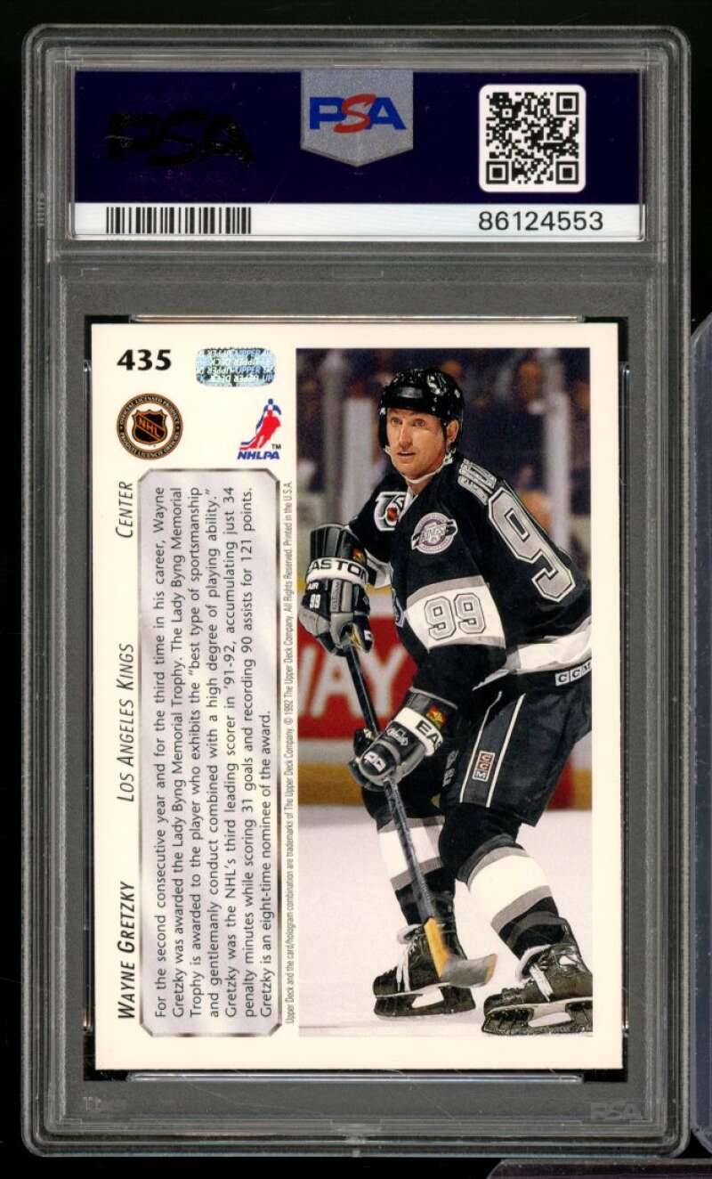 Wayne Gretzky Card 1992-93 Upper Deck #435 PSA 9 Image 2