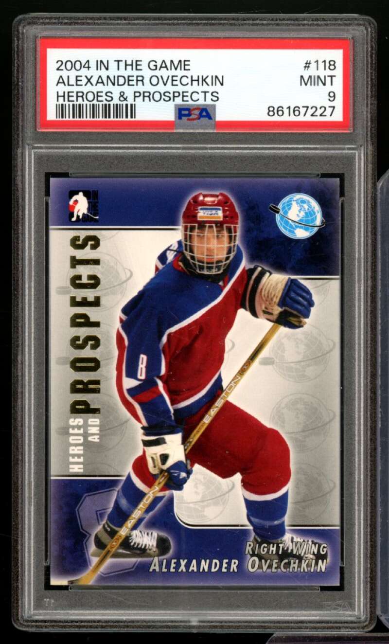 Alexander Ovechkin Rookie Card 2004-05 In The Game Heroes Prospects #118 PSA 9 Image 1