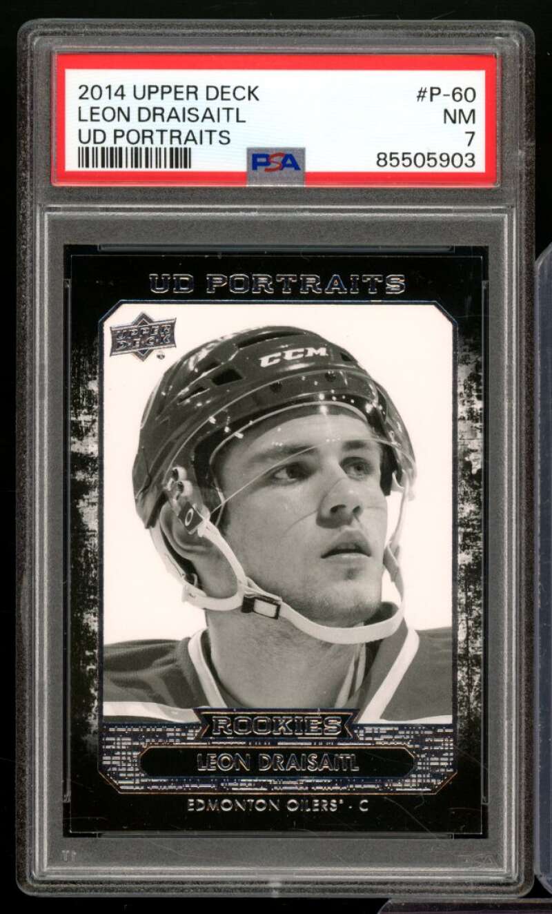 Leon Draisaitl Rookie Card 2014-15 Upper Deck UD Portraits #P-60 PSA 7 Image 1