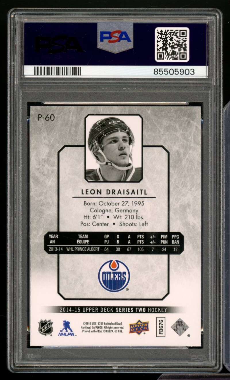 Leon Draisaitl Rookie Card 2014-15 Upper Deck UD Portraits #P-60 PSA 7 Image 2