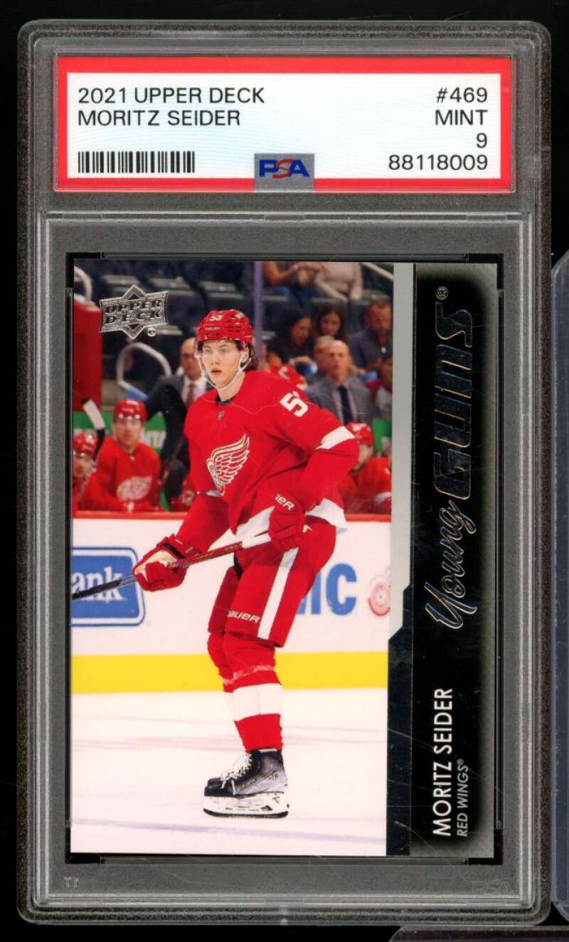 Moritz Seider Rookie Card 2021-22 Upper Deck #469 PSA 9 Image 1