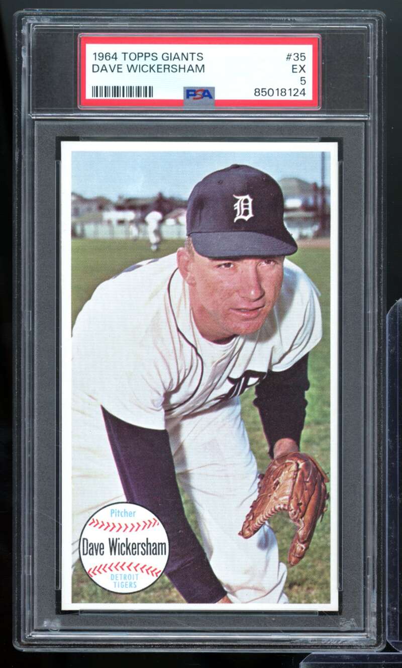 Dave Wickersham Card 1964 Topps Giants #35 PSA 5 Image 1