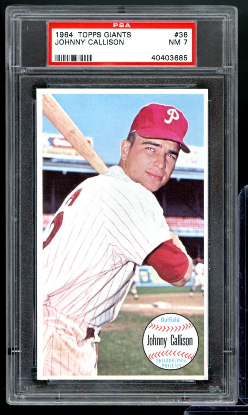 Johnny Callison Card 1964 Topps Giants #36 PSA 7 Image 1