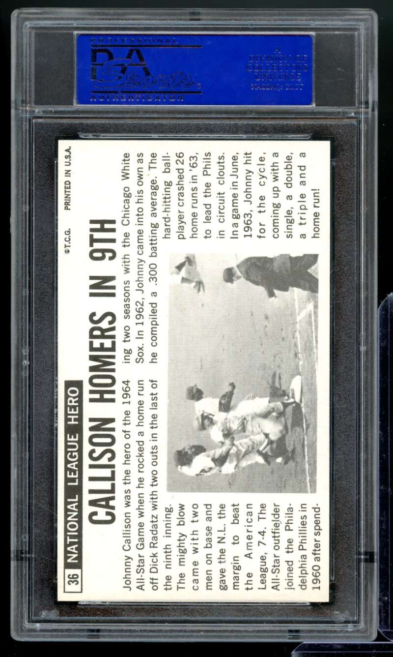 Johnny Callison Card 1964 Topps Giants #36 PSA 7 Image 2