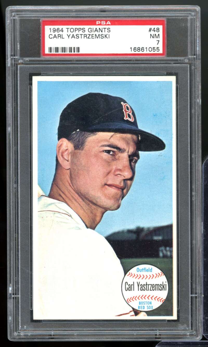 Carl Yastrzemski Card 1964 Topps Giants #48 PSA 7 Image 1