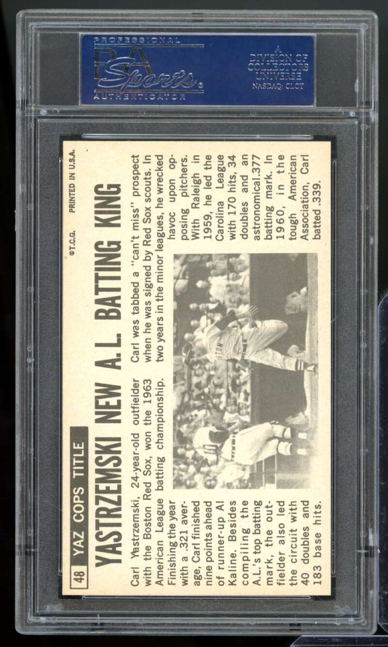 Carl Yastrzemski Card 1964 Topps Giants #48 PSA 7 Image 2