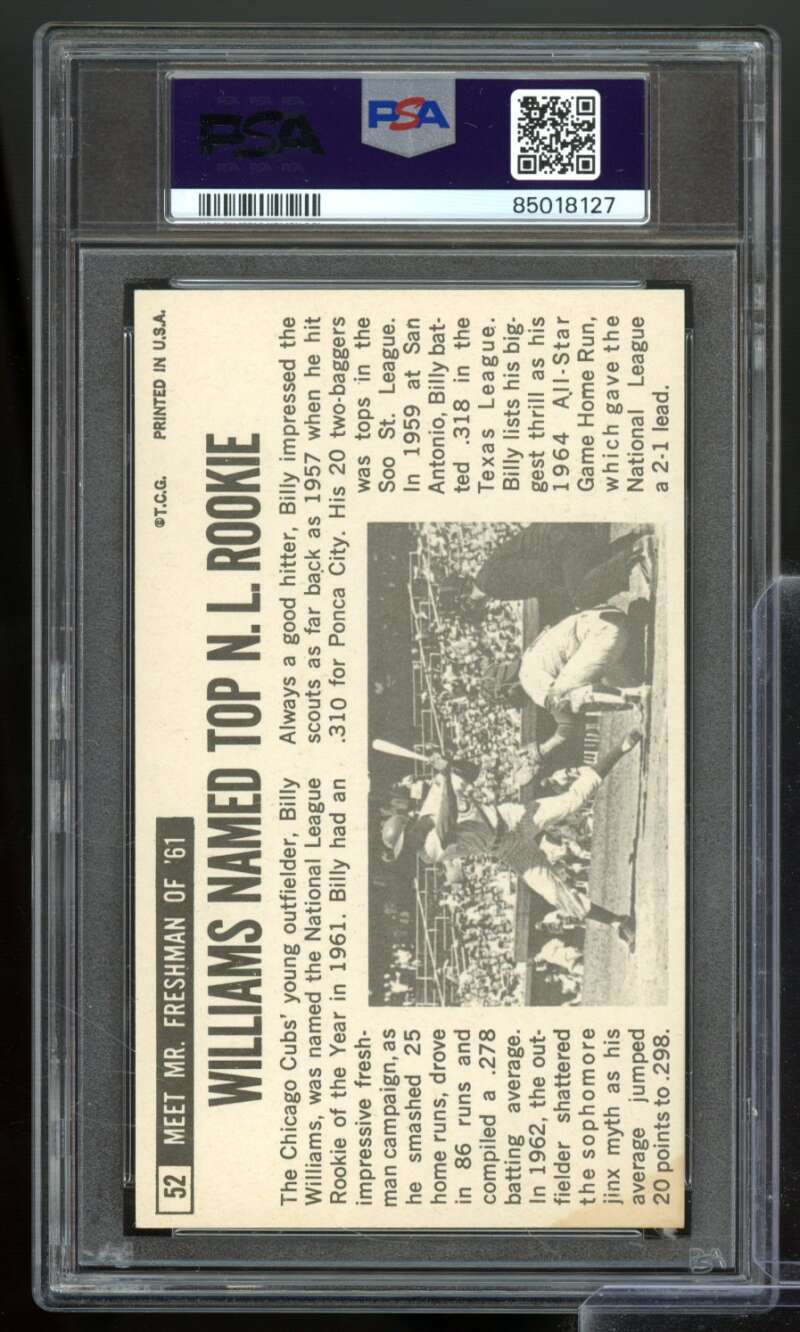 Billy Williams Card 1964 Topps Giants #52 PSA 5 Image 2