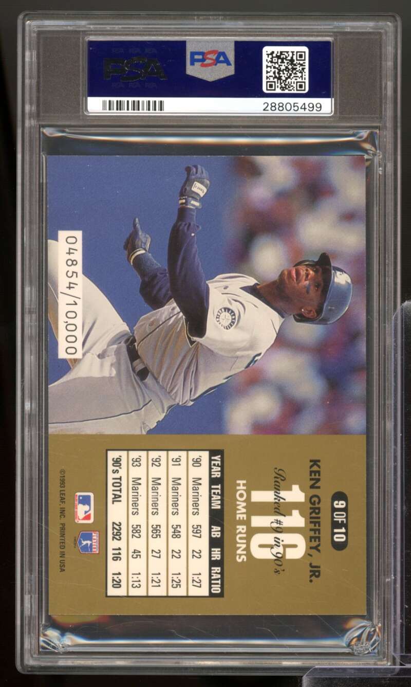 Ken Griffey Jr. Card 1994 Donruss Dominators Jumbo (pop 2) #9 PSA 9 Image 2