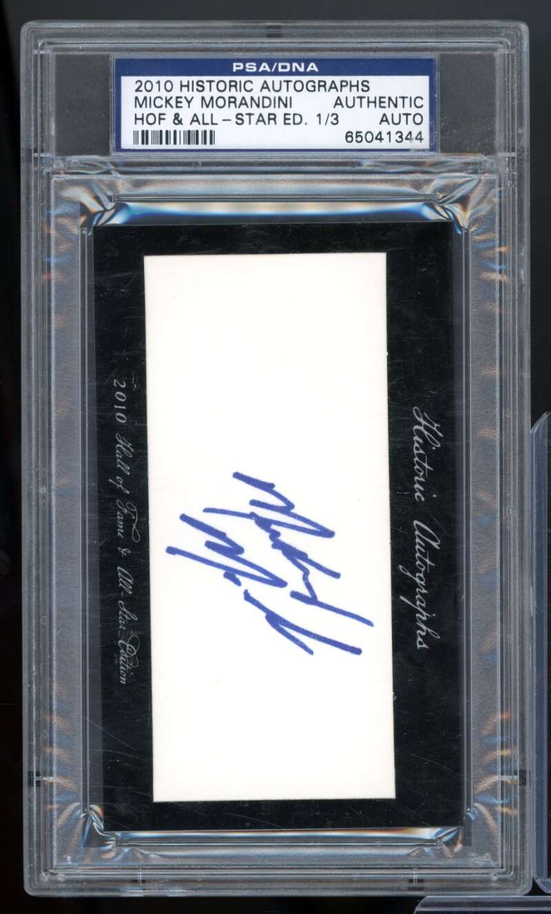 Mickey Morandini Card 2010 Historic Autographs #1/3 PSA/DNA Authentic Auto Image 1