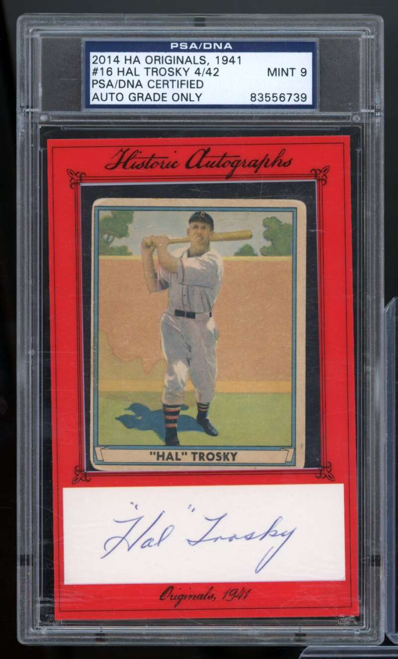 Hal Trosky Card 2014 Ha Originals 1941 #16 PSA/DNA Auto 9 Image 1