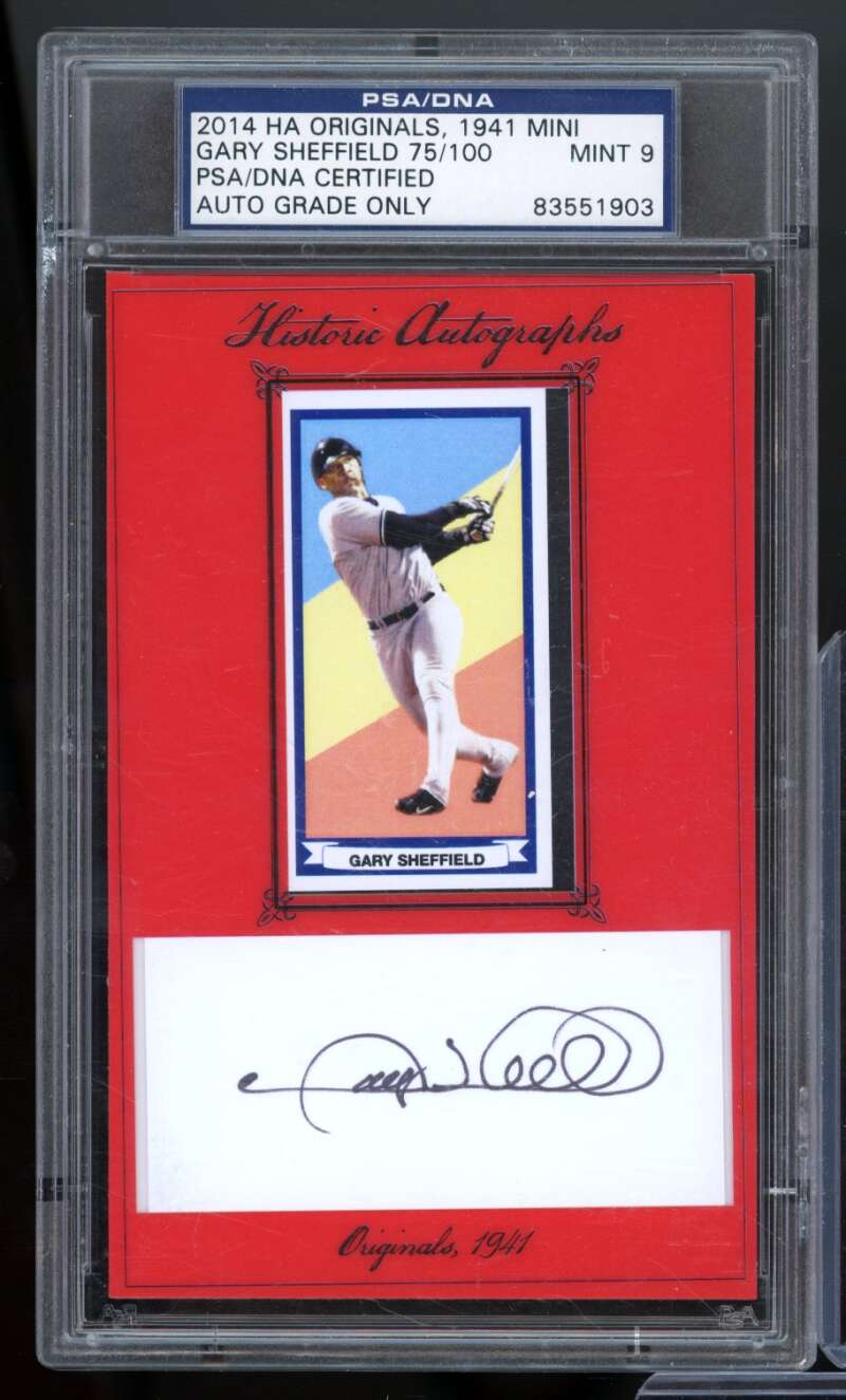 Gary Sheffield 2014 Historic Autographs Originals 1941 Mini #75 PSA/DNA Auto 9 Image 1