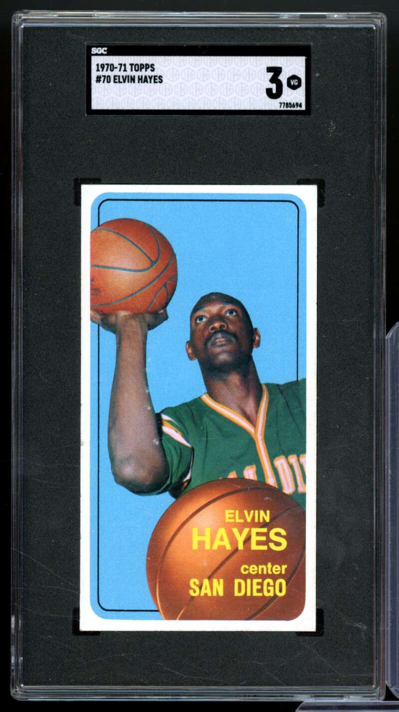 Elvin Hayes Card 1970-71 Topps #70 SGC 3 Image 1