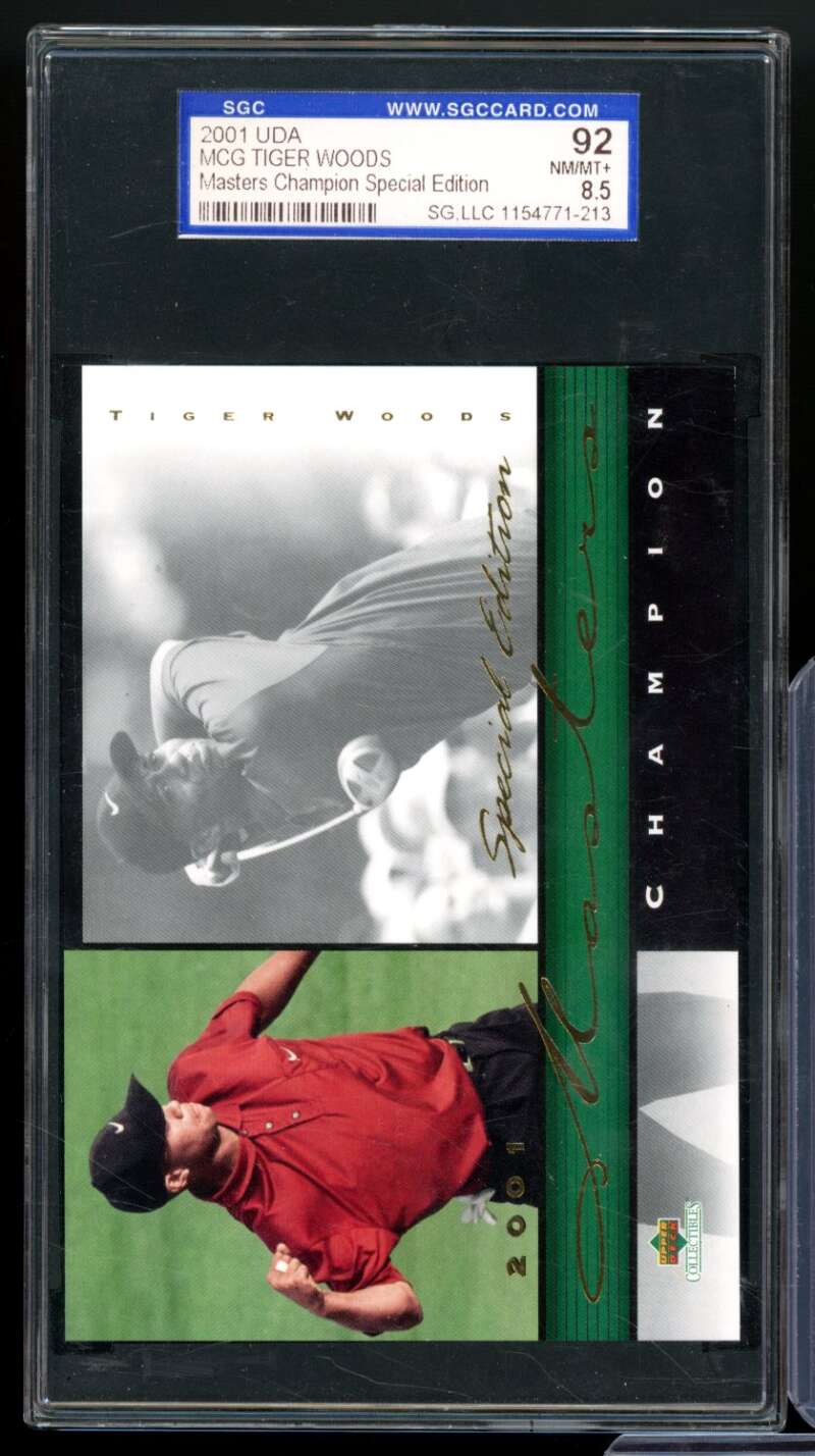 Tiger Woods Rookie Card 2001 Uda Mcg Masters Champion Special Edition SGC 8.5 Image 1