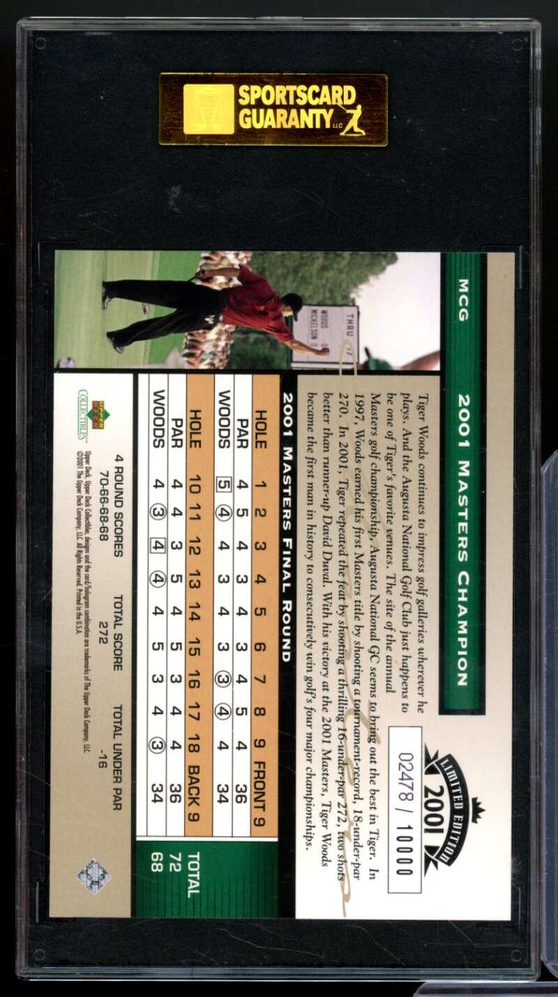 Tiger Woods Rookie Card 2001 Uda Mcg Masters Champion Special Edition SGC 8.5 Image 2