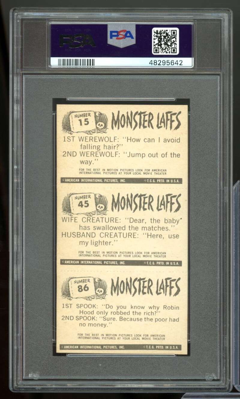 Midgee Triples Card 1963 Monster Laffs #86 PSA 5 Image 2