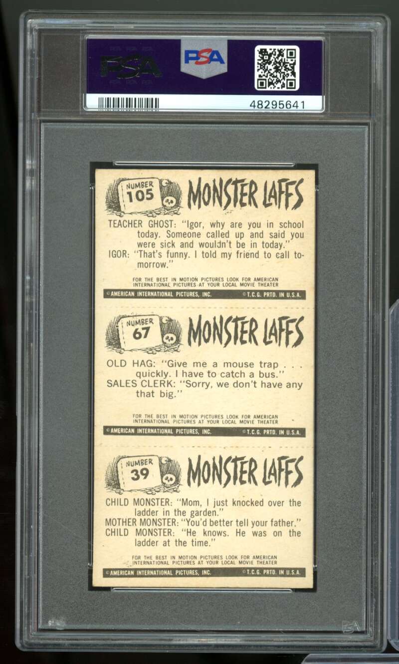 Midgee Triples Card 1963 Monster Laffs #105 PSA 3 Image 2