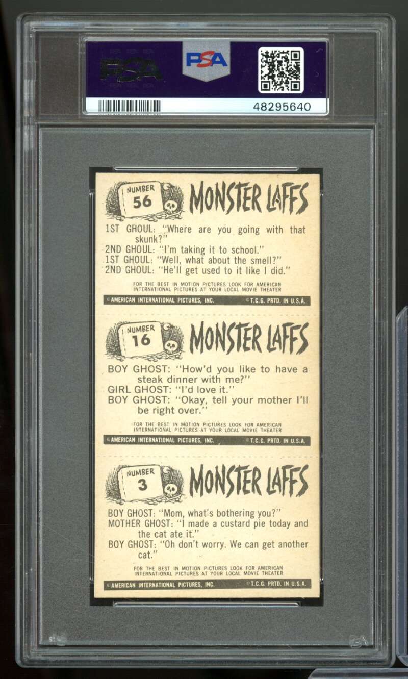 Midgee Triples Card 1963 Monster Laffs #3 PSA 5 Image 2