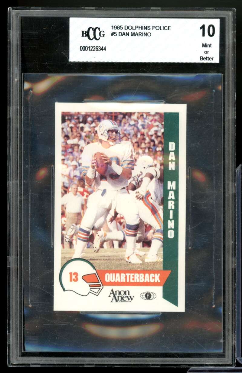 Dan Marino Card 1985 Dolphins Police #5 BGS BCCG 10 Image 1