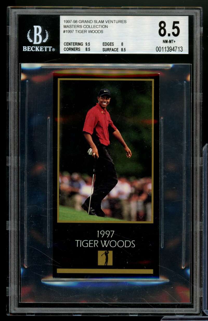 Tiger Woods Card 1997 Grand Slam Ventures Masters Collection #1997 BGS 8.5 Image 1