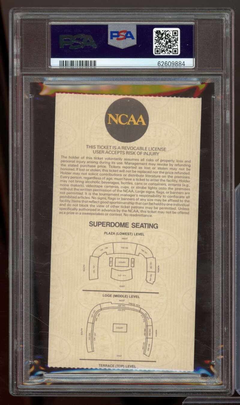 Michigan/Kentucky/Duke/North Carolina 1993 Final Four Semifinals Stub #nno PSA 3 Image 2