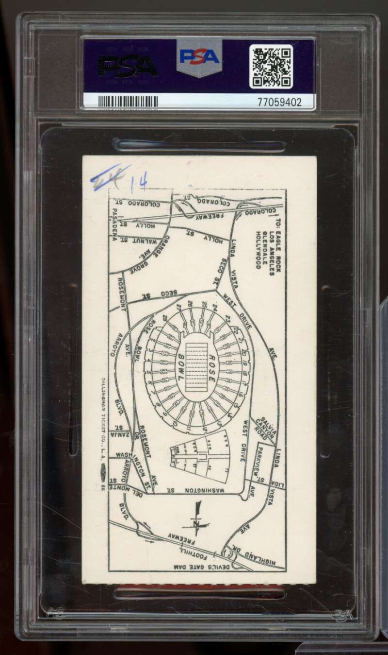 USC 14 - Michigan 6 Ticket Stub 1977 Rose Bowl #nno PSA 2 Image 2