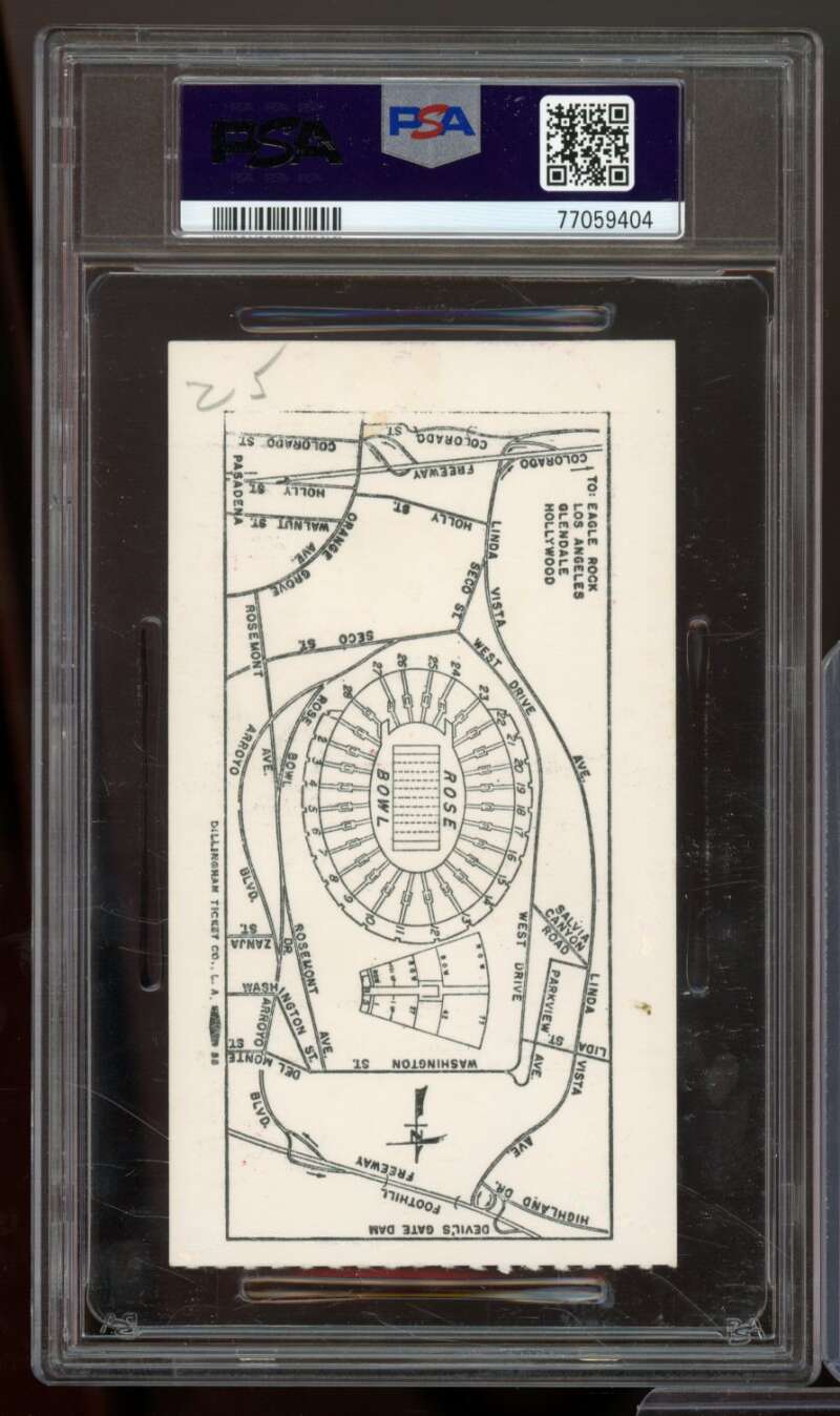 USC 14 - Michigan 6 Ticket Stub 1977 Rose Bowl #nno PSA 4 Image 2