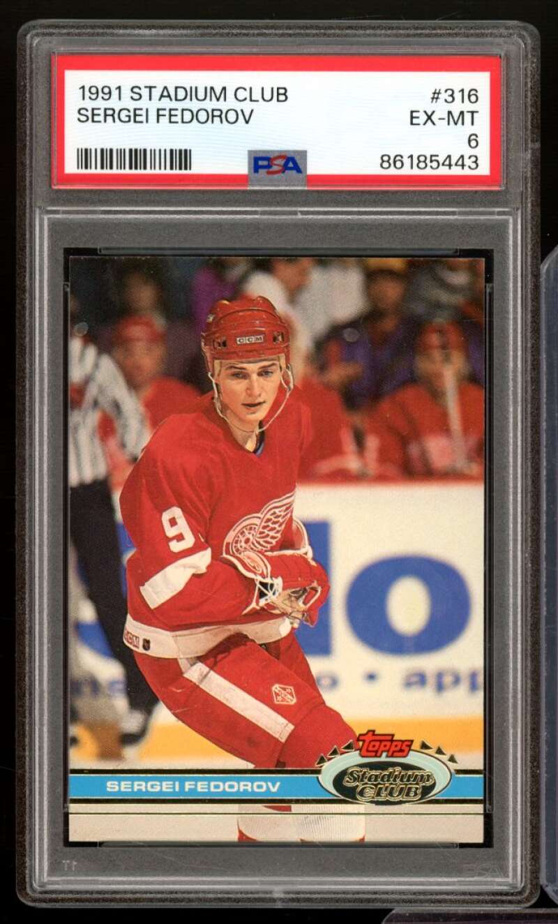 Sergei Fedorov Card 1991-92 Stadium Club #316 PSA 6 Image 1