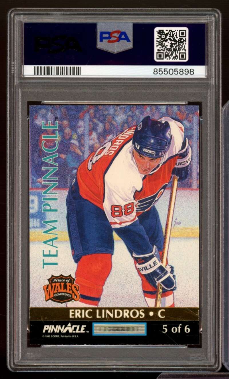 Wayne Gretzky/Eric Lindros Card 1992-93 Pinnacle Team Pinnacle #5 PSA 5 Image 2