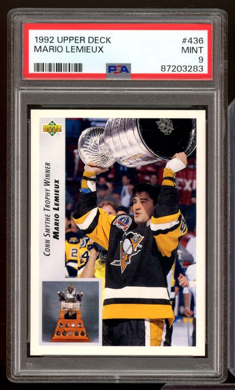 Mario Lemieux Card 1992-93 Upper Deck #436 PSA 9 Image 1