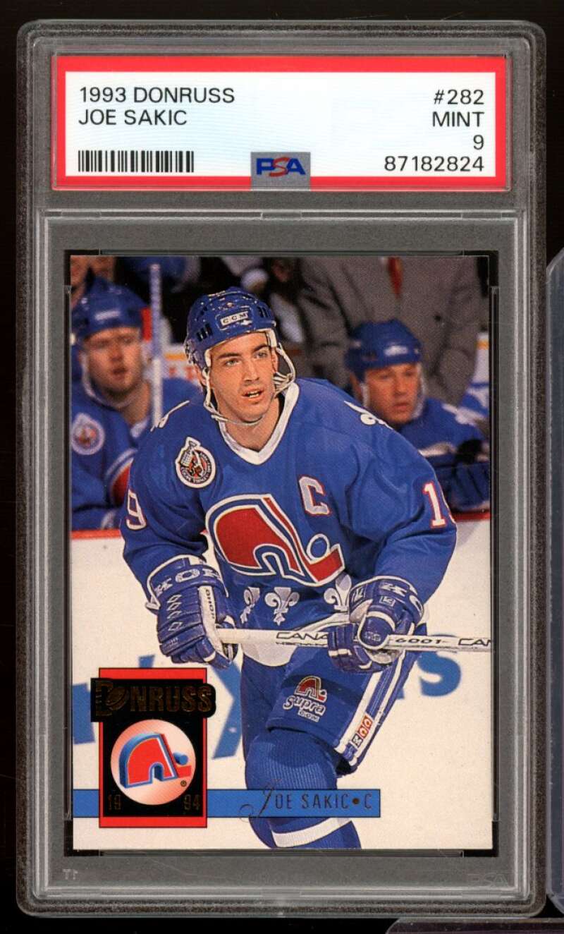 Joe Sakic Card 1993 Donruss (pop 1) #282 PSA 9 Image 1