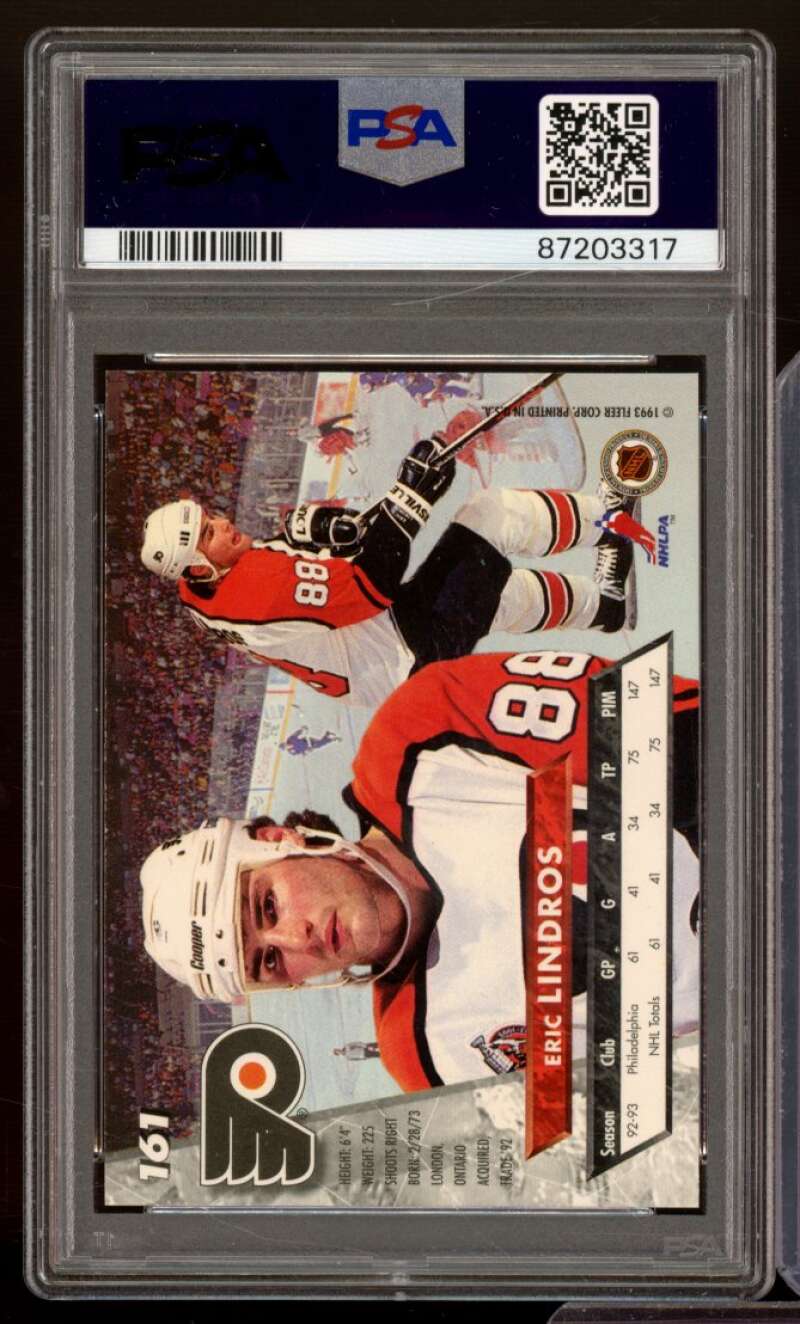 Eric Lindros Card 1993-94 Ultra #161 PSA 5 Image 2