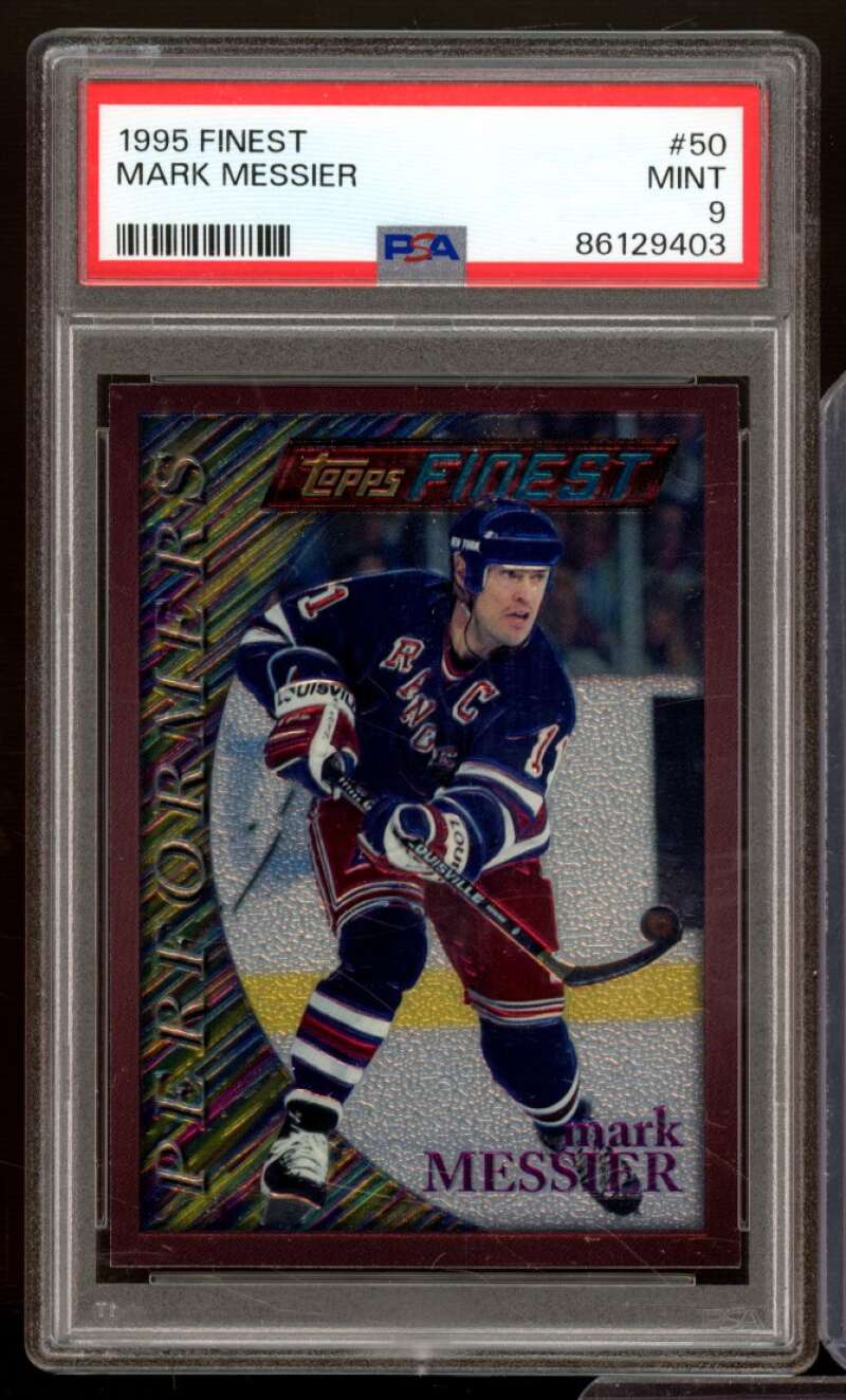 Mark Messier Card 1995-96 Finest (pop 3) #50 PSA 9 Image 1