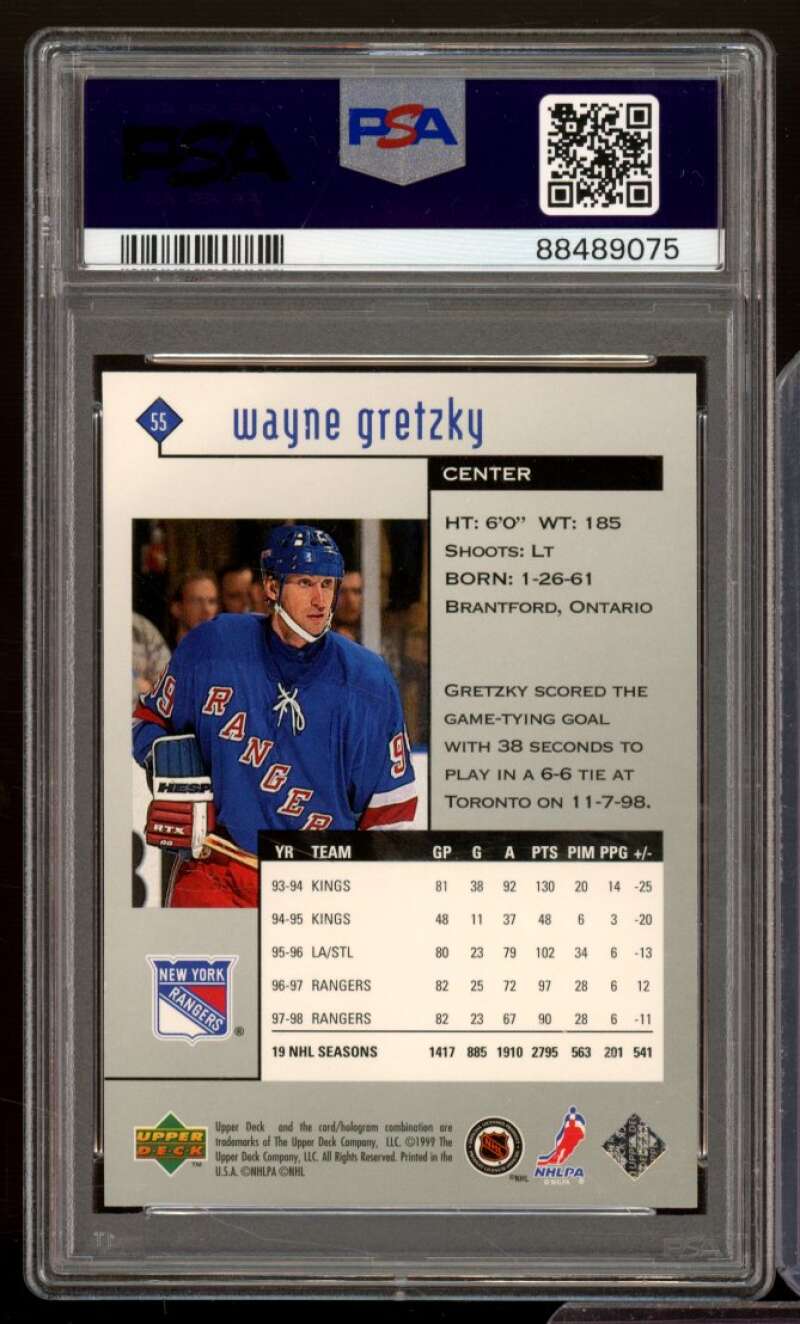 Wayne Gretzky Card 1998-99 Black Diamond #55 PSA 7 Image 2