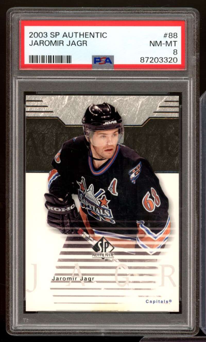 Jaromir Jagr Card 2003-04 SP Authentic #88 PSA 8 Image 1