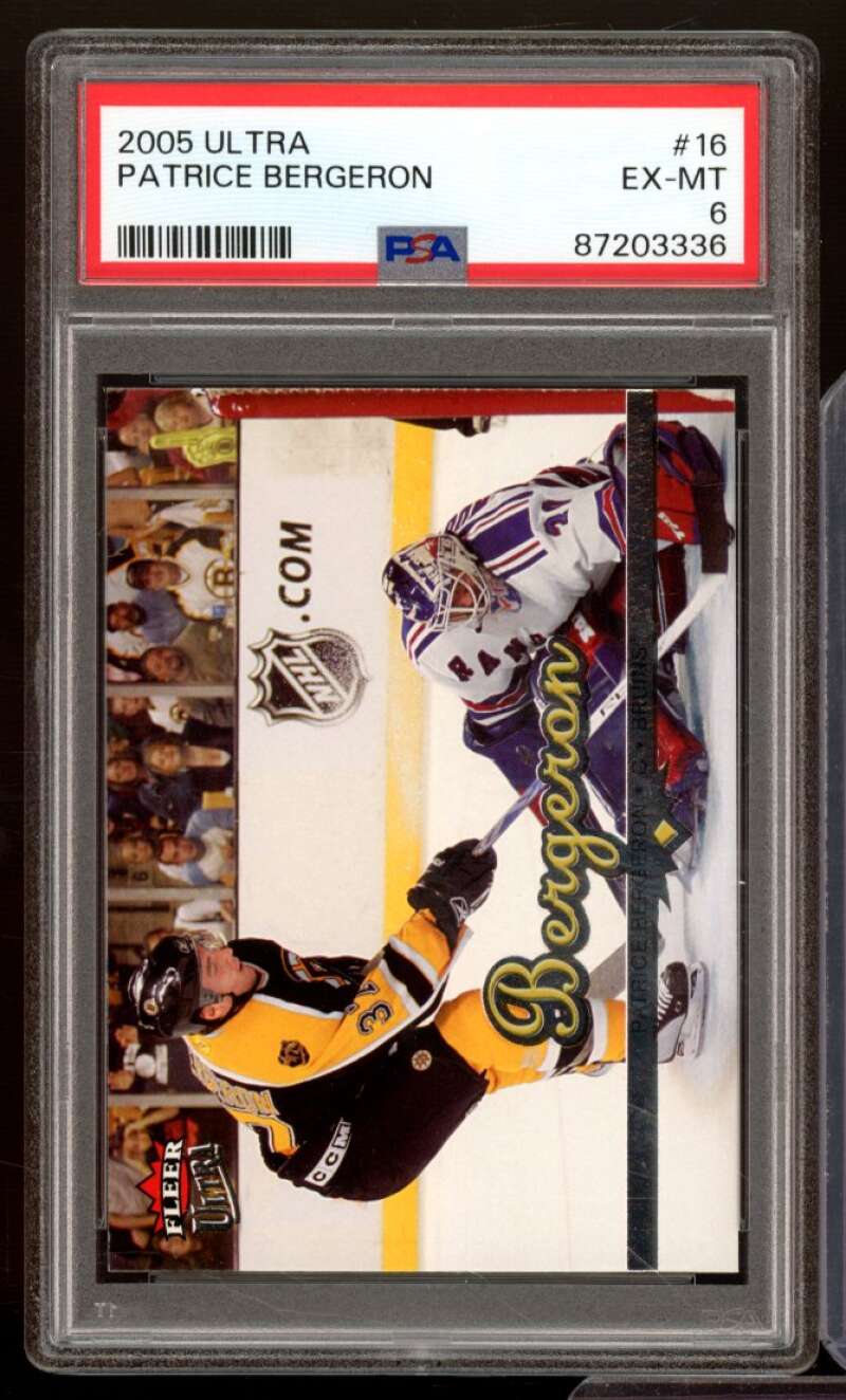 Patrice Bergeron Card 2005-06 Ultra #16 PSA 6 Image 1