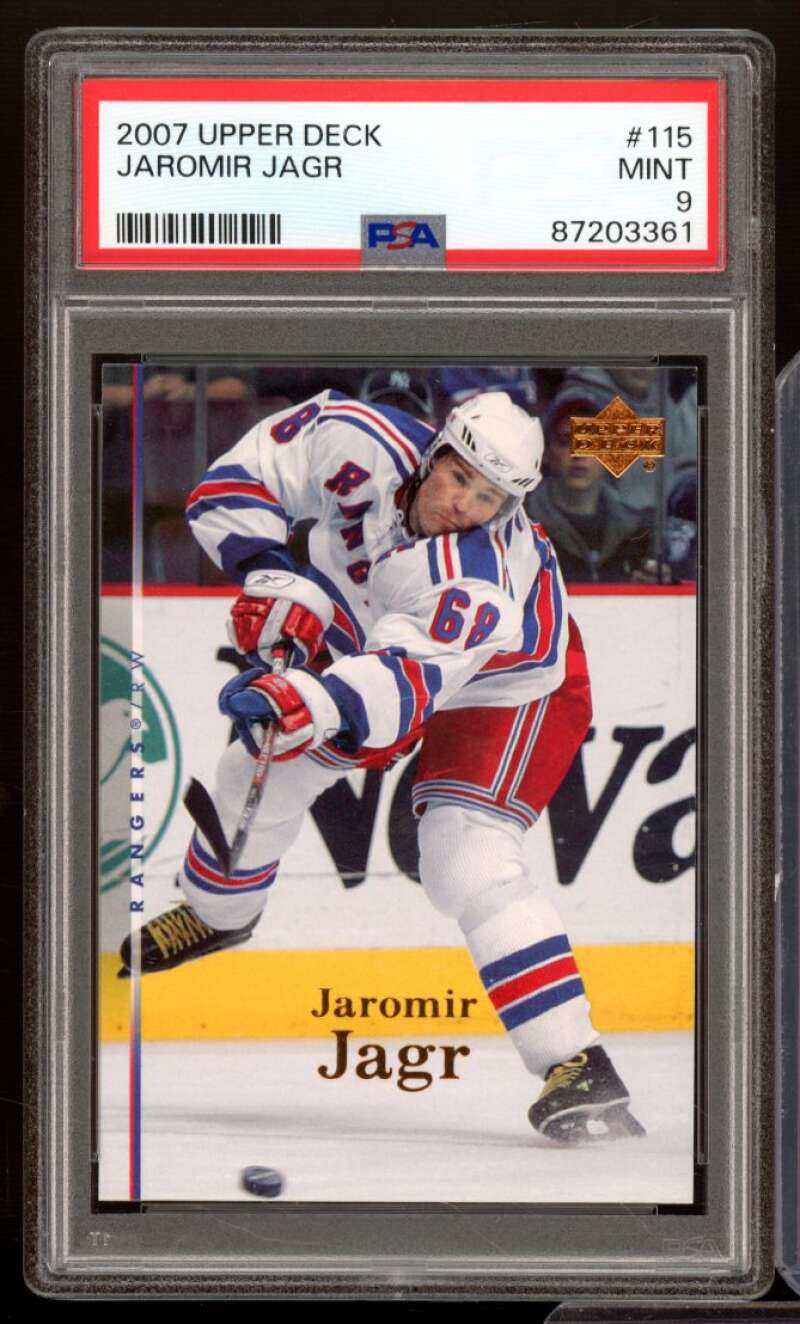 Jaromir Jagr Card 2007-08 Upper Deck #115 PSA 9 Image 1