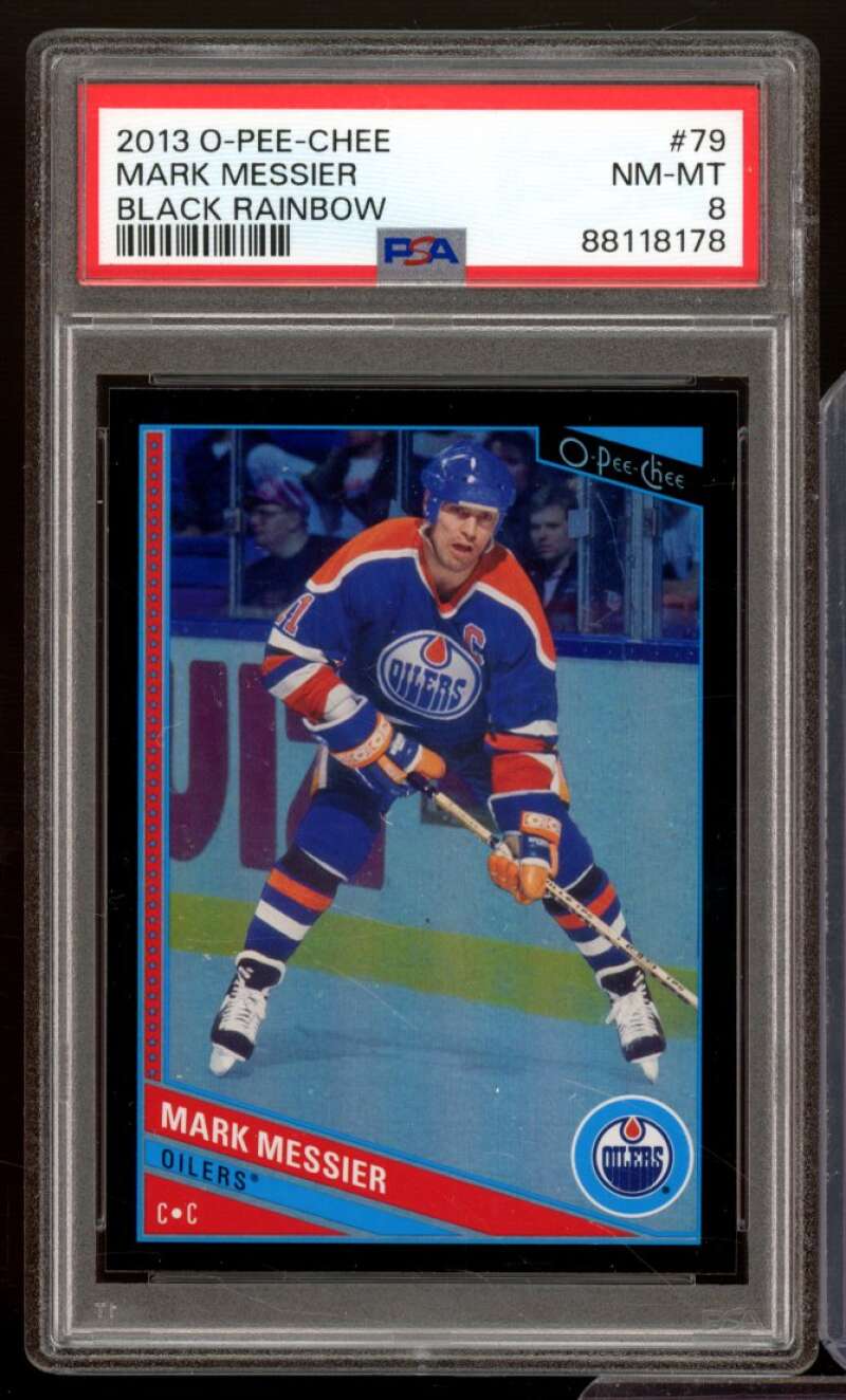 Mark Messier Card 2013-14 O-Pee-Chee Black Rainbow #79 PSA 8 Image 1