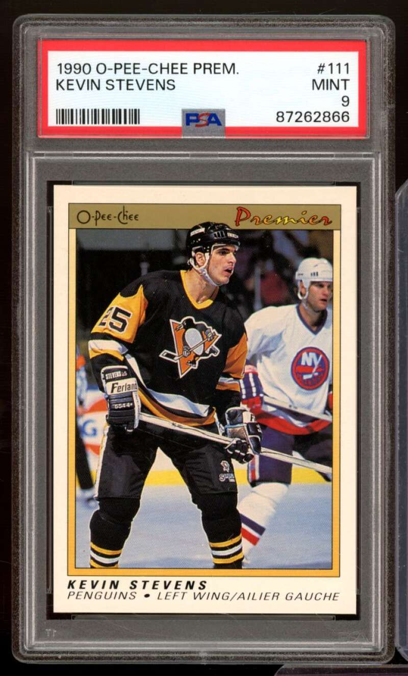 Kevin Stevens Rookie Card 1990-91 O-Pee-Chee Premier #111 PSA 9 Image 1