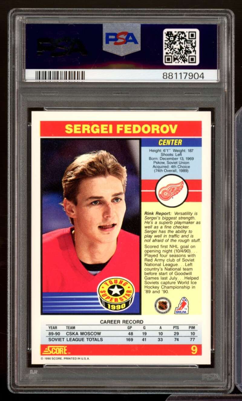 Sergei Fedorov Rookie Card 1990-91 Score Young Superstars #9 PSA 9 Image 2