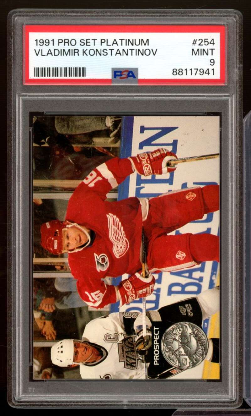 Vladimir Konstantinov Card 1991-92 Pro Set Platinum #254 PSA 9 Image 1