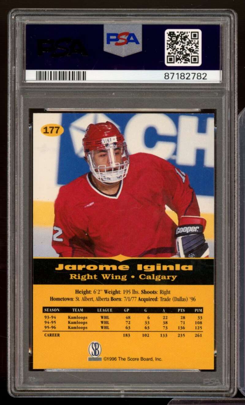 Jarome Iginla Rookie Card 1996-97 All Sport Ppf (pop 1) #177 PSA 9 Image 2