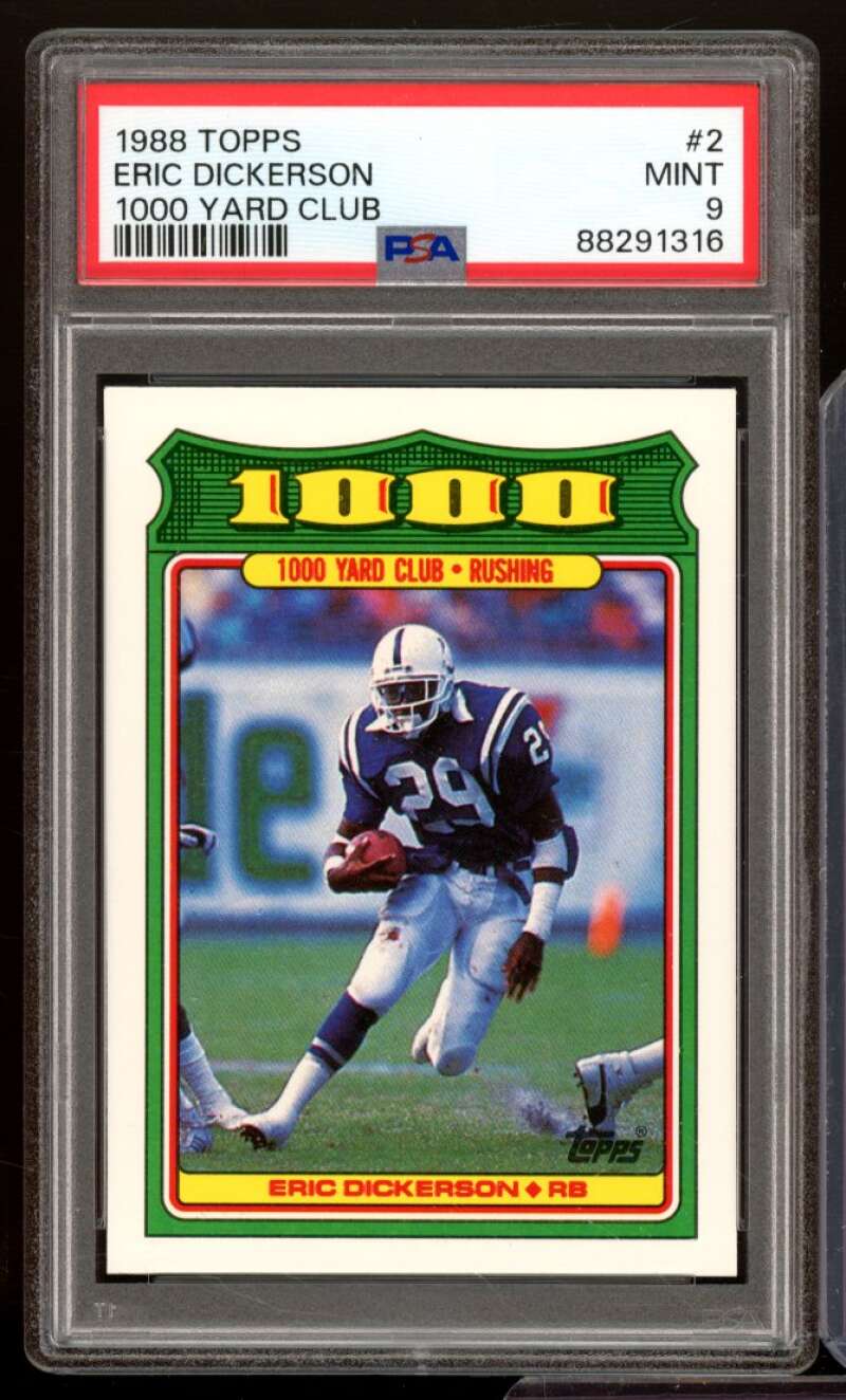 Eric Dickerson Card 1988 Topps 1000 Yard Club #2 PSA 9 Image 1