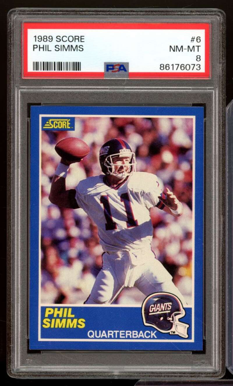 Phil Simms Card 1989 Score #6 PSA 8 Image 1