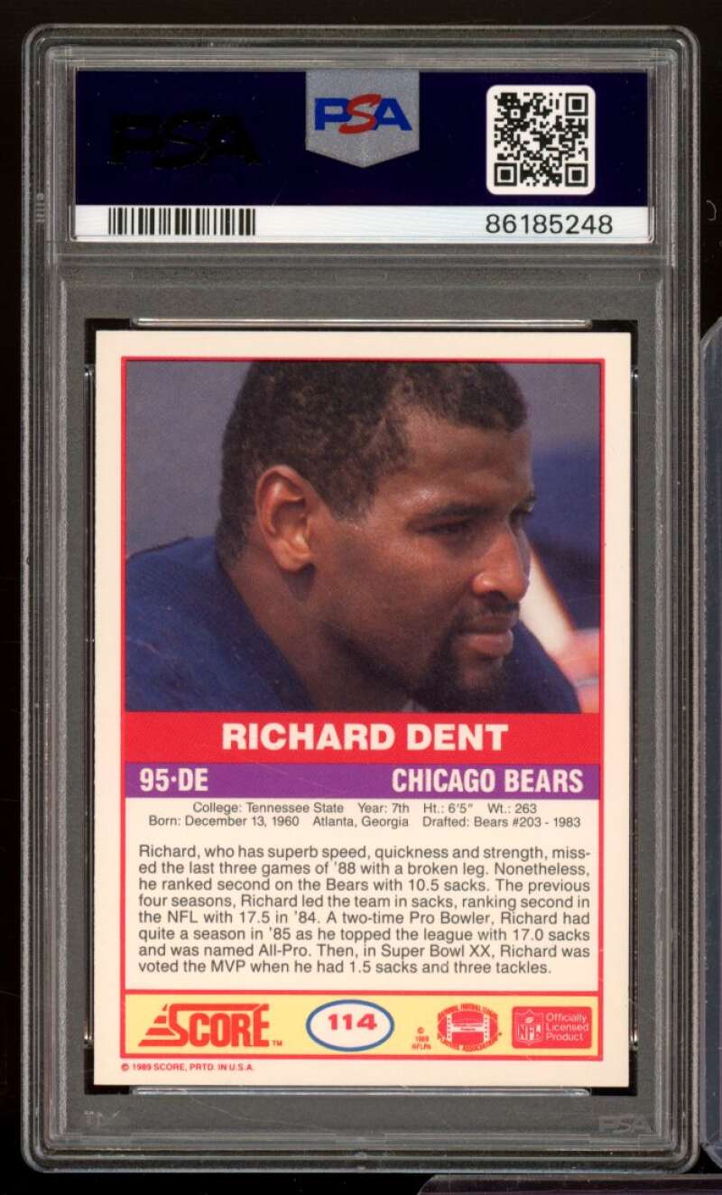 Richard Dent Card 1989 Score #114 PSA 9 Image 2