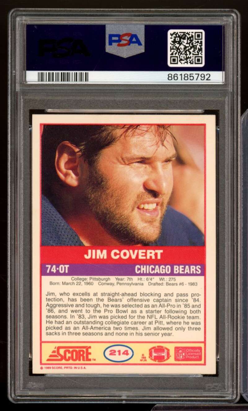 Jim Covert Card 1989 Score #214 PSA 9 Image 2